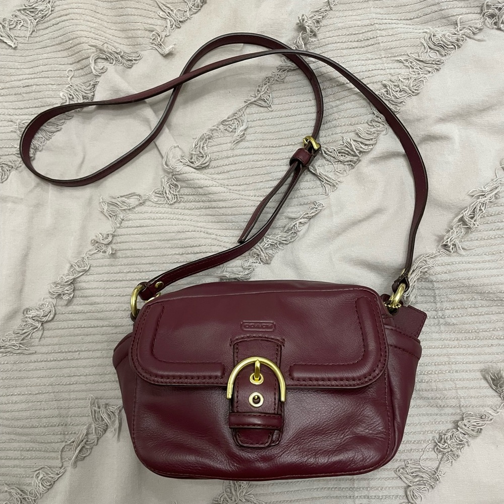 Coach ox blood / maroon leather crossbody bag